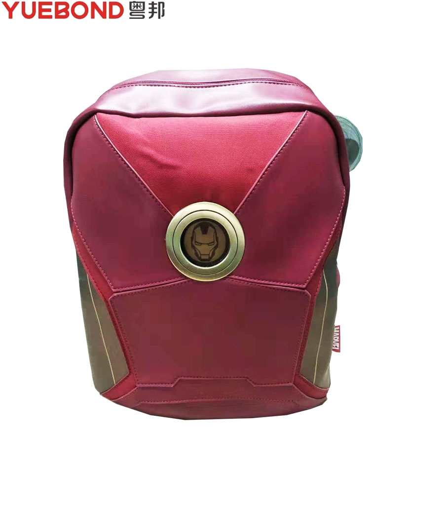 Red PU iron man backpack