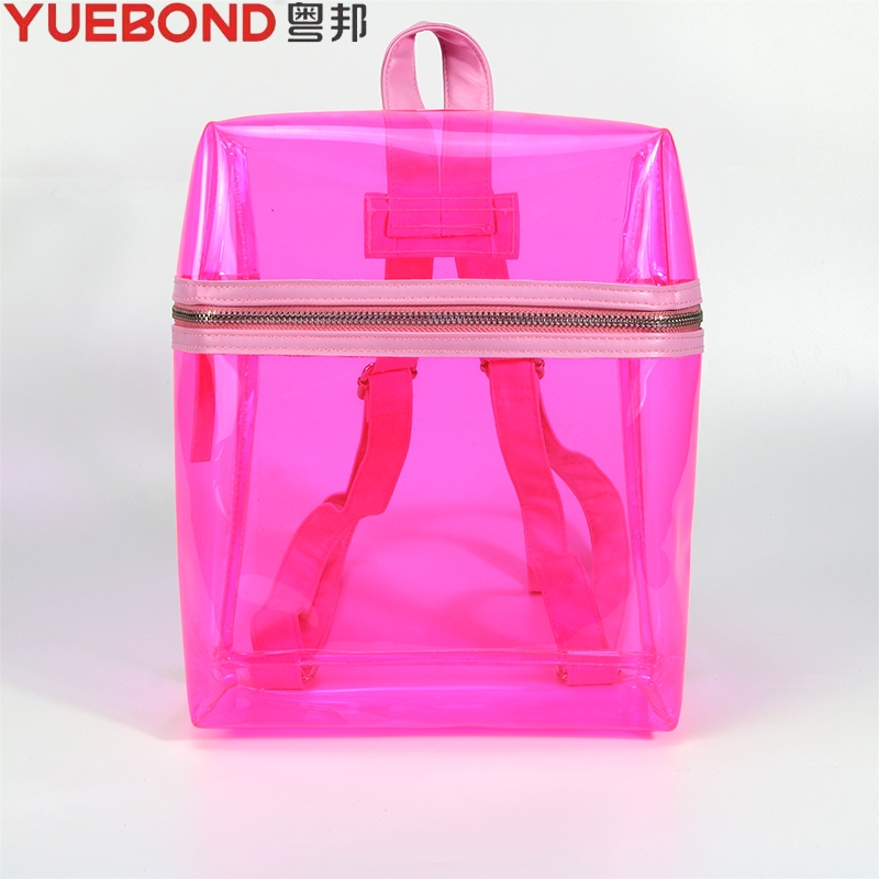 Translucent colored PVC backpack